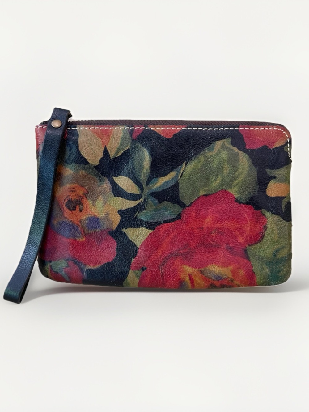 Patricia Nash Cassini Italian Leather Floral Wristlet Clutch Multcolor
